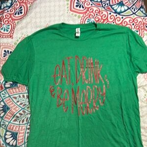 Green Graphic Tee - Eat, Drink & Be Merry